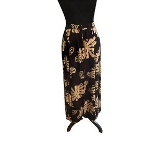 Black and Cream Floral Maxi Skirt